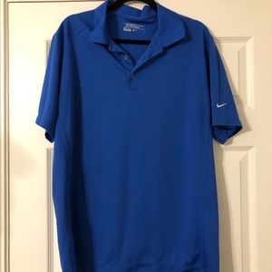 NIKE GOLF DRI-FIT MEN’S COLLARED BLUE SHIRT - L